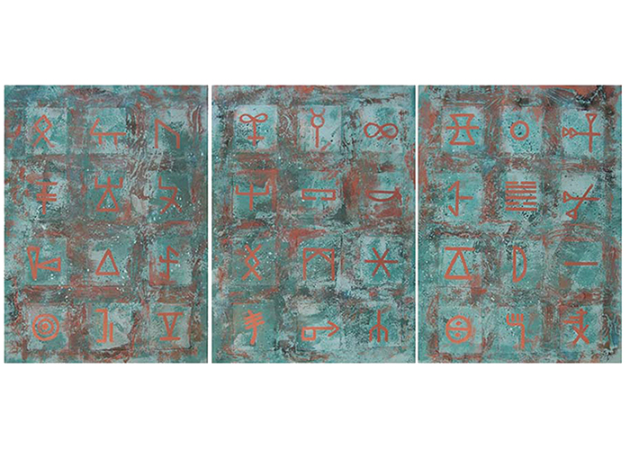 thirtysix=nine • 3teilig 140 x 300 cm • Acryl, Strukturmasse auf Karton-Kapaline